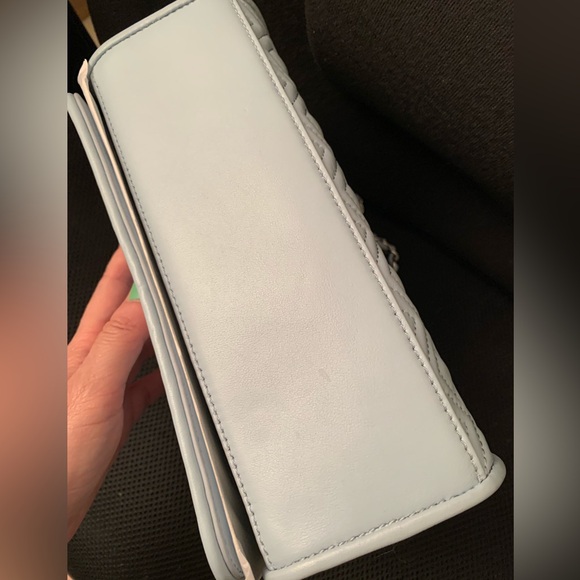 Tory Burch Fleming icy blue leather convertible shoulder bag /crossbody - Picture 13 of 15